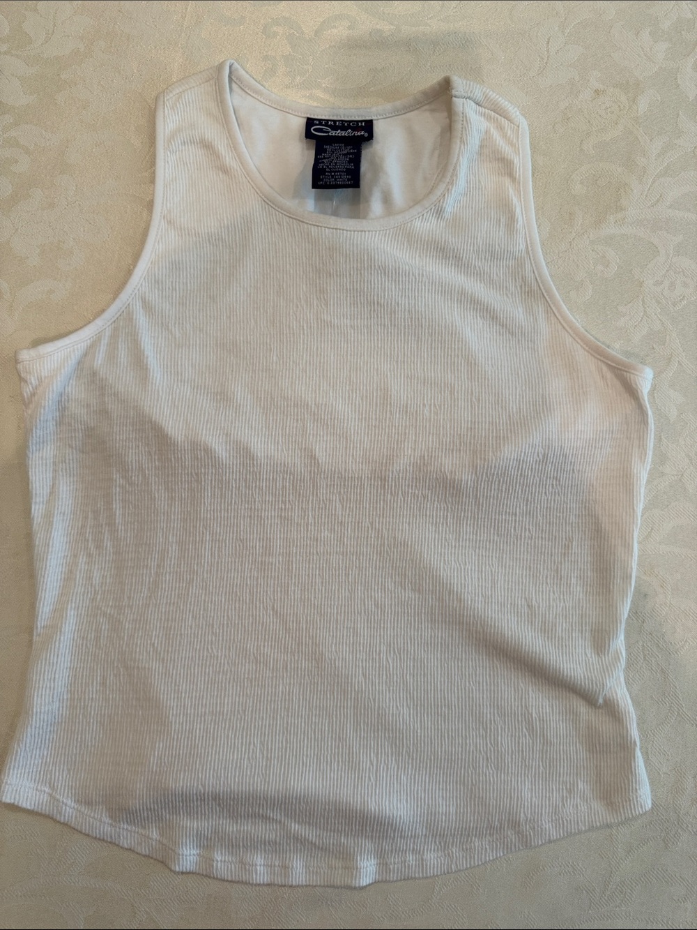 Vintage Catalina White Ribbed Scoop Neck Tank
